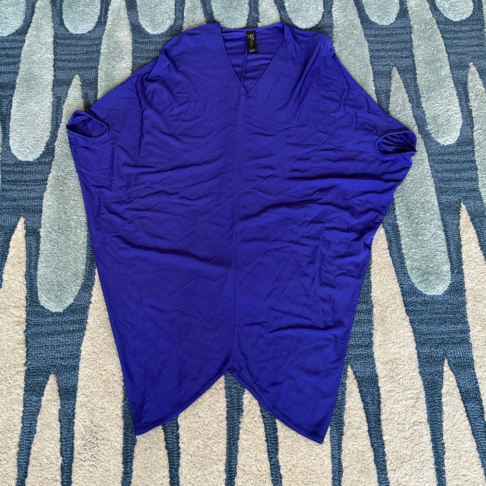 Zero + Maria Cornejo Koya Dress. Rayon , XS, indigo blue. Cocoon Dress